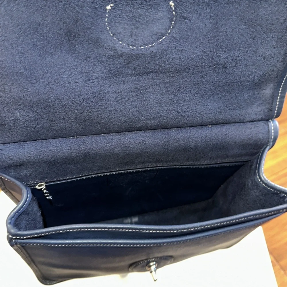 Coach VTG 9927 Willis Navy Blue Leather Crossbody Shoulder Bag - Picture 11 of 16